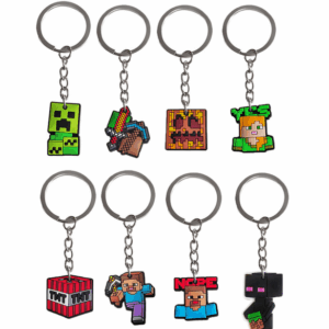 Minecraft Themed Keychain Favor Set (8 Keychains)
