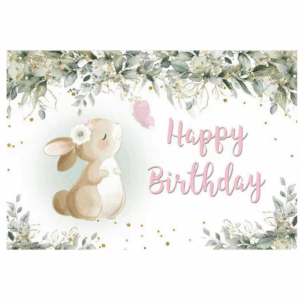 Large Kids Birthday and Photography Backdrop - Bunny