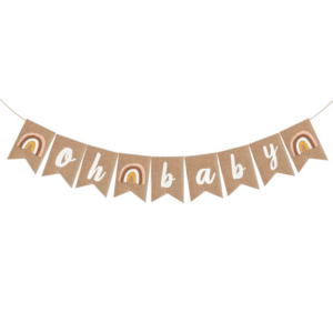 Oh Baby Rainbow Burlap Bunting