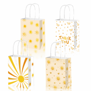 Party Favor Bags with Handles - Sun Theme (12 Bags)