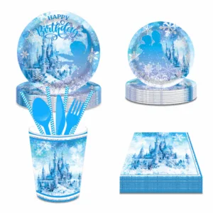 Party Paper Tableware / Cutlery Set - Frozen Castle Theme (Set of 8)