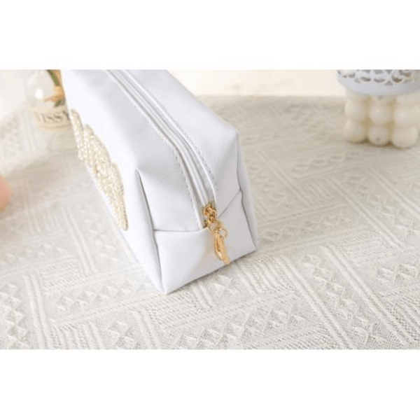 Pearl Detail Mrs Make-Up Bag, Pearl Detail Mrs Make-Up Cosmetics Bag