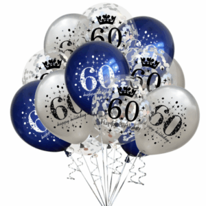 Milestone Birthday Balloons - 60 - Blue