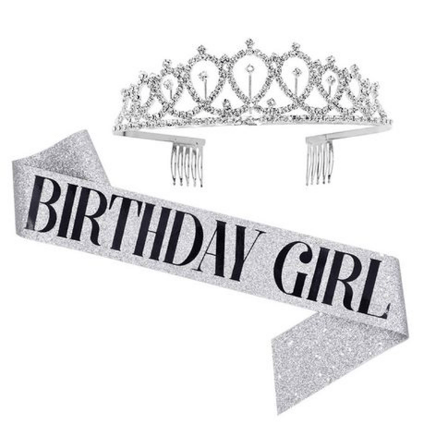 Birthday Girl Adult Sash and Crown Party Set, Birthday Girl Adult Sash and Crown Party Set