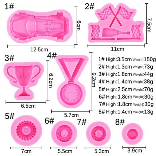 Race Car Themed Silicone Mold Set - Image 2