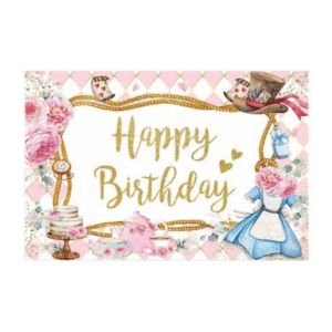 Kids Birthday Party Table and Photography Backdrop -M(Alice in Wonderland)