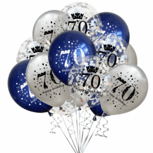 Milestone Birthday Balloons - 70 - Blue