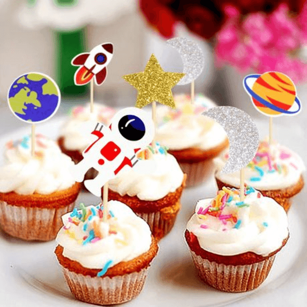 Space Themed Cupcake Toppers (12 Toppers), Space Themed Cupcake Toppers (12 Toppers)