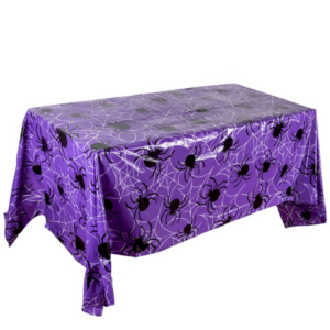 Plastic Halloween Themed Tablecloth (Purple)