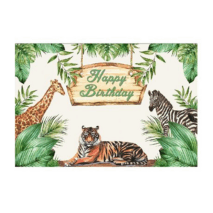 Small Kids Birthday Party Table and Photography Backdrop (Jungle Safari)