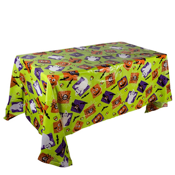 Plastic Halloween Themed Tablecloth, Plastic Halloween Themed Tablecloth (Green)