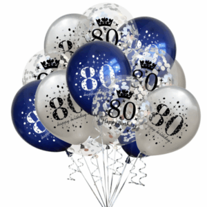 Milestone Birthday Balloons - 80 - Blue