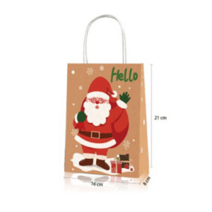 Party Favor Bags with Handles - Christmas Theme - 12 Bags