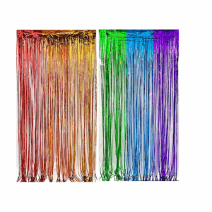 Rainbow Foil Curtain Backdrop Set