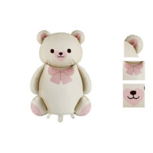 Large Bear with Bow Foil Balloon