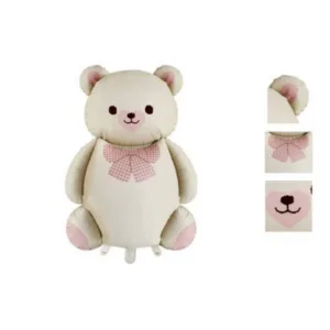 Large Bear with Bow Foil Balloon