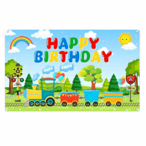 Small Birthday and Photography Backdrop (Train Themed)
