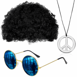 Hippie Disco Dress-Up Set with Wig