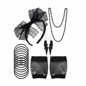 Ladies 80's Dress-Up Set (Black)
