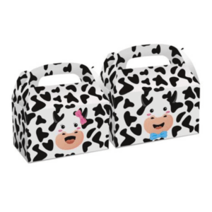 Party Favor Boxes - Cow Theme - 12 Boxes