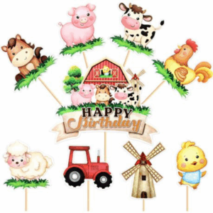 Farm Themed Cake and Cupcake Toppers (9 Piece)