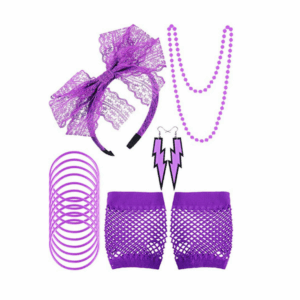 Ladies 80's Dress-Up Set (Purple)