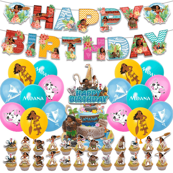 Kids Party Decoration Set - Moana, Kids Party Decoration Set – Moana (Multicolored)