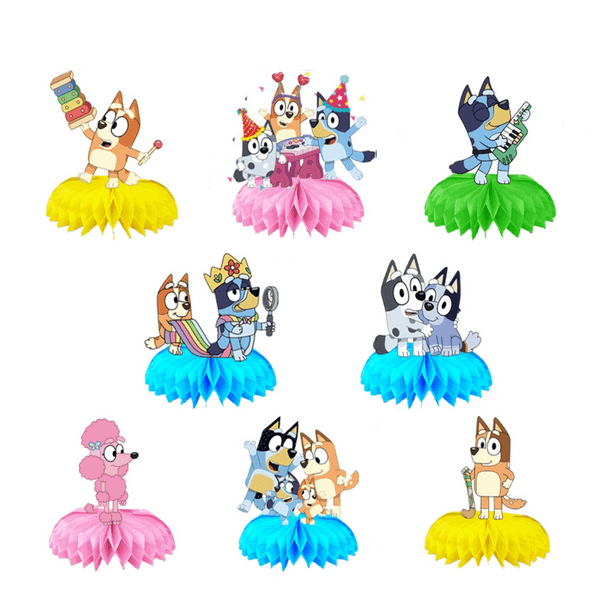 Honeycomb Table Décor - Bluey, Honeycomb Table Décor – Bluey