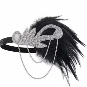 Feather Heaband (Silver and Black)
