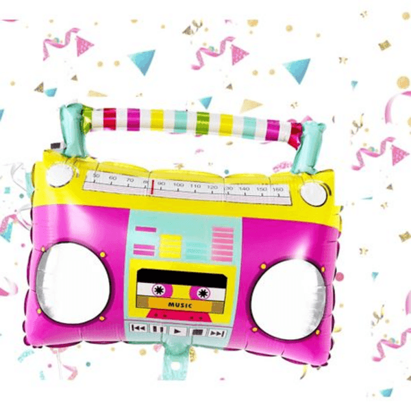 Retro Boombox Foil Balloon (55cm), Retro Boombox Foil Balloon – 55cm