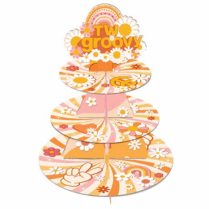 Kids Birthday Party 3 Tier Cupcake Stand - Two Groovy