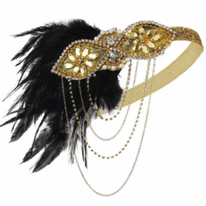 Feather Headband (Gold and Black)