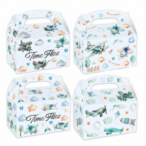 Party Favor Boxes - Pastel Airplanes (12 Boxes)