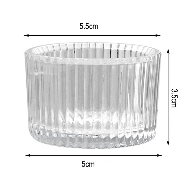 Glass Candleholder, Glass Candleholder (Striped)