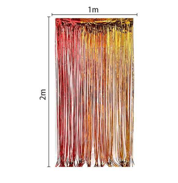 Rainbow Foil Curtain Backdrop Set, Rainbow Foil Curtain Backdrop Set