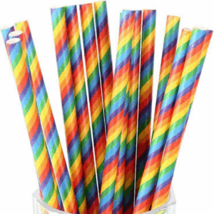 Rainbow Paper Straws (10 Straws)