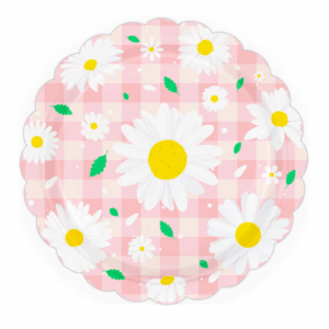Gingham Daisy Large Paper Plates (10 Plates)