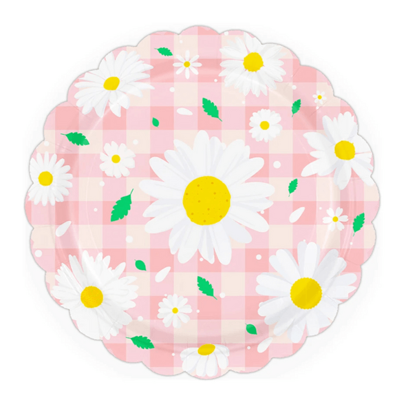 Gingham Daisy Large Paper Plates, Gingham Daisy Large Paper Plates (10 Plates)