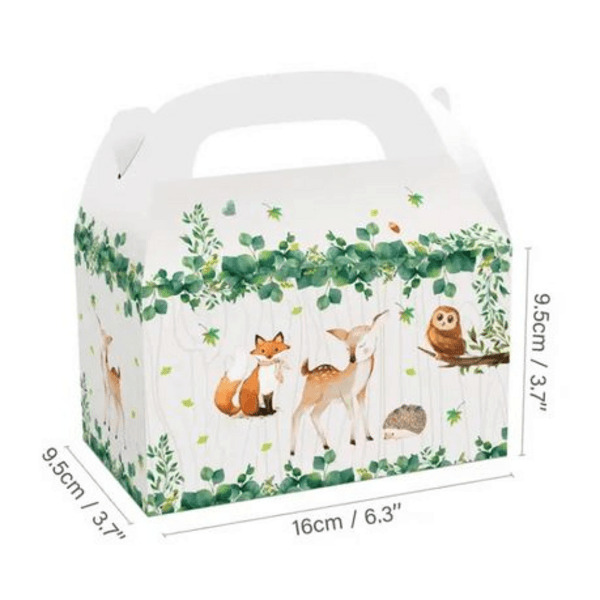 Party Favor Boxes - Woodland Greenery Theme - 12 Boxes, Party Favor Boxes – Woodland Greenery Theme – 12 Boxes