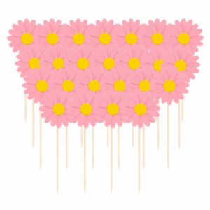 Daisy Cupcake Toppers - Pink (24 Toppers)