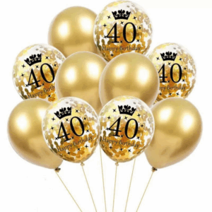 Milestone Birthday Balloons - 40 - Gold