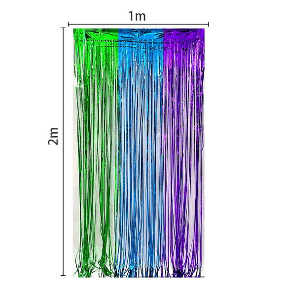 Rainbow Foil Curtain Backdrop Set, Rainbow Foil Curtain Backdrop Set