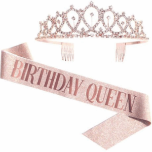 Birthday Queen Adult Sash and Crown Party Set