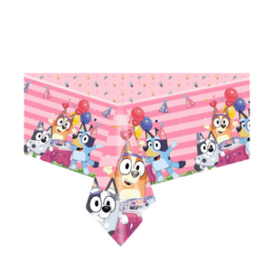 Bluey Plastic Tablecloth - Pink