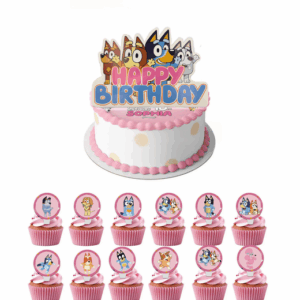 Bluey Cake and Cupcake Topper Set (Set of 25)