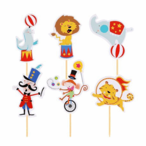Circus Themed Cupcake Toppers (24 Toppers)
