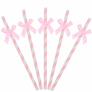 Bow Themed Paper Straws (10 Straw)