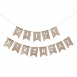 Happy Birthday Burlap Hessian Bunting
