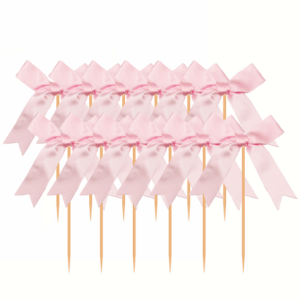 Ribbon Bow Cupcake Toppers (12 Toppers)