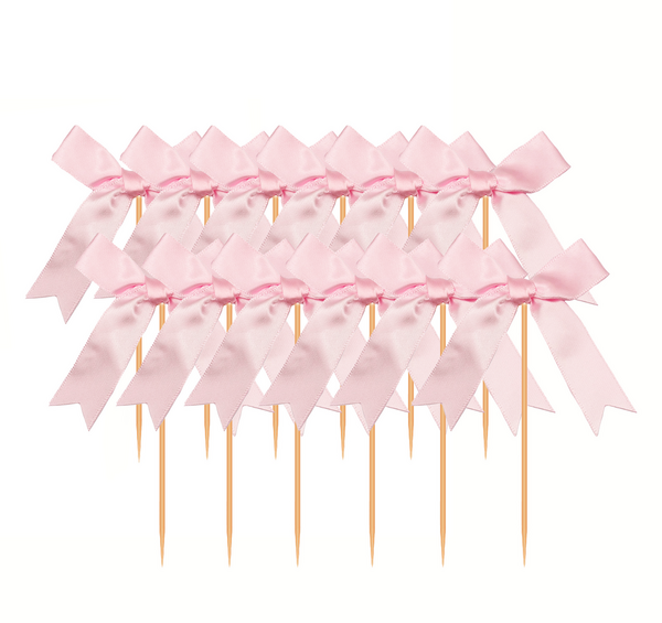 Ribbon Bow Cupcake Toppers, Ribbon Bow Cupcake Toppers (12 Toppers)